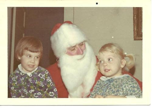 Jodie and me talking to Santa. Jode's not too sure about this guy....I'm probably being really specific about what I want.