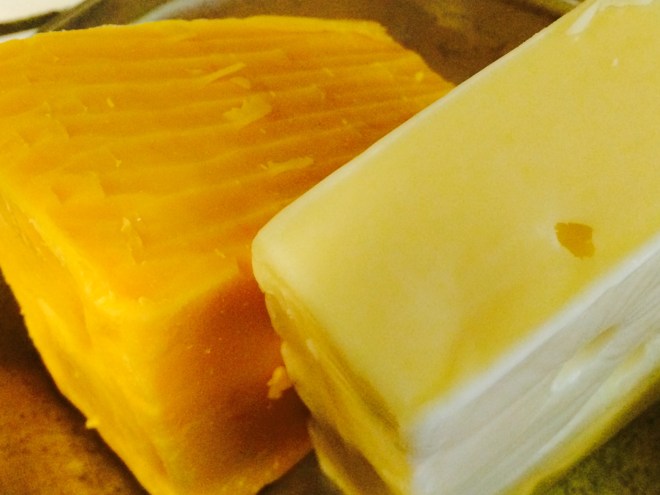 The uneasy alliance of cheddar and Swiss.